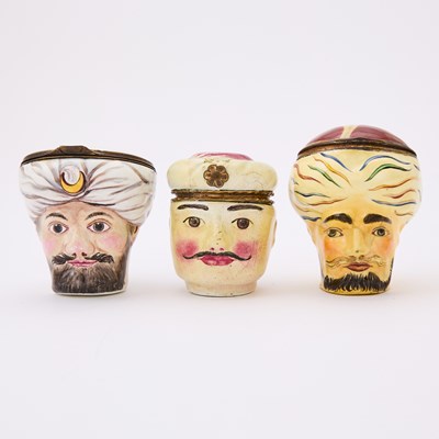 Lot 477 - Group of Three Enamel Bonbonnières