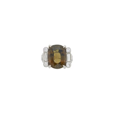 Lot 1142 - Platinum, Alexandrite and Diamond Ring
