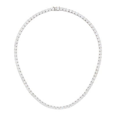 Lot 1146 - White Gold and Diamond Necklace