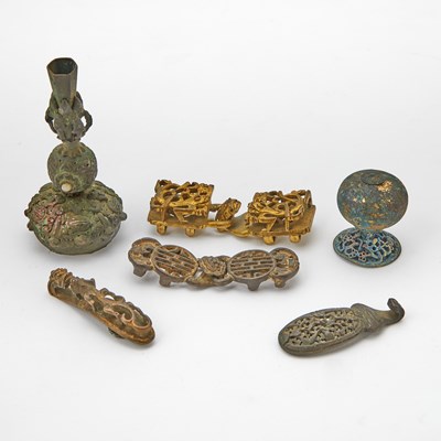 Lot 58 - Six Chinese Bronze Articles