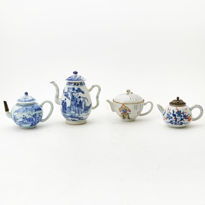 Lot 640 - Four Chinese Porcelain Teapots