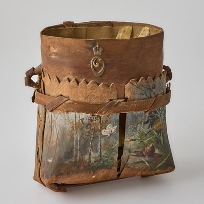 Lot 153 - Grand Duchess Olga Nikolaevna: Painted Bark Basket
