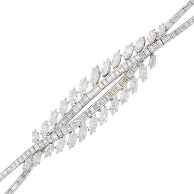 Lot 1125 - Platinum and Diamond Bracelet