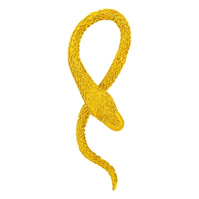 Lot 25 - Ilias Lalaounis Gold Serpent Clip-Brooch