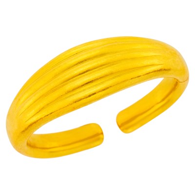 Lot 59 - Ilias Lalaounis High Karat Ribbed Gold Cuff Bangle Bracelet