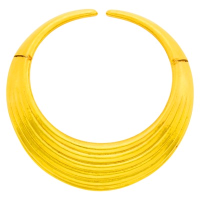 Lot 58 - Ilias Lalaounis Ribbed Gold Necklace