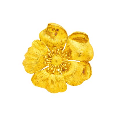 Lot 13 - Ilias Lalaounis Gold Flower Pendant Clip-Brooch