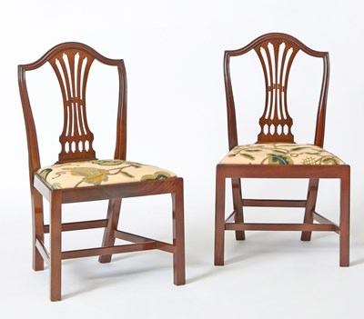 Lot 159 - Set of Eight George III Style Mahogany Dining Side Chairs