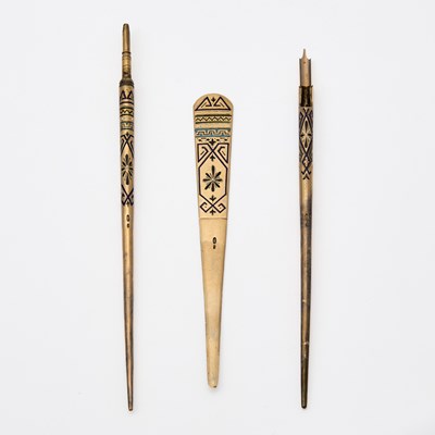 Lot 222 - Russian Silver-Gilt and Champlevé Enamel Desk Set
