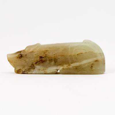 Lot 527 - A Chinese Mottled Jade Pendant