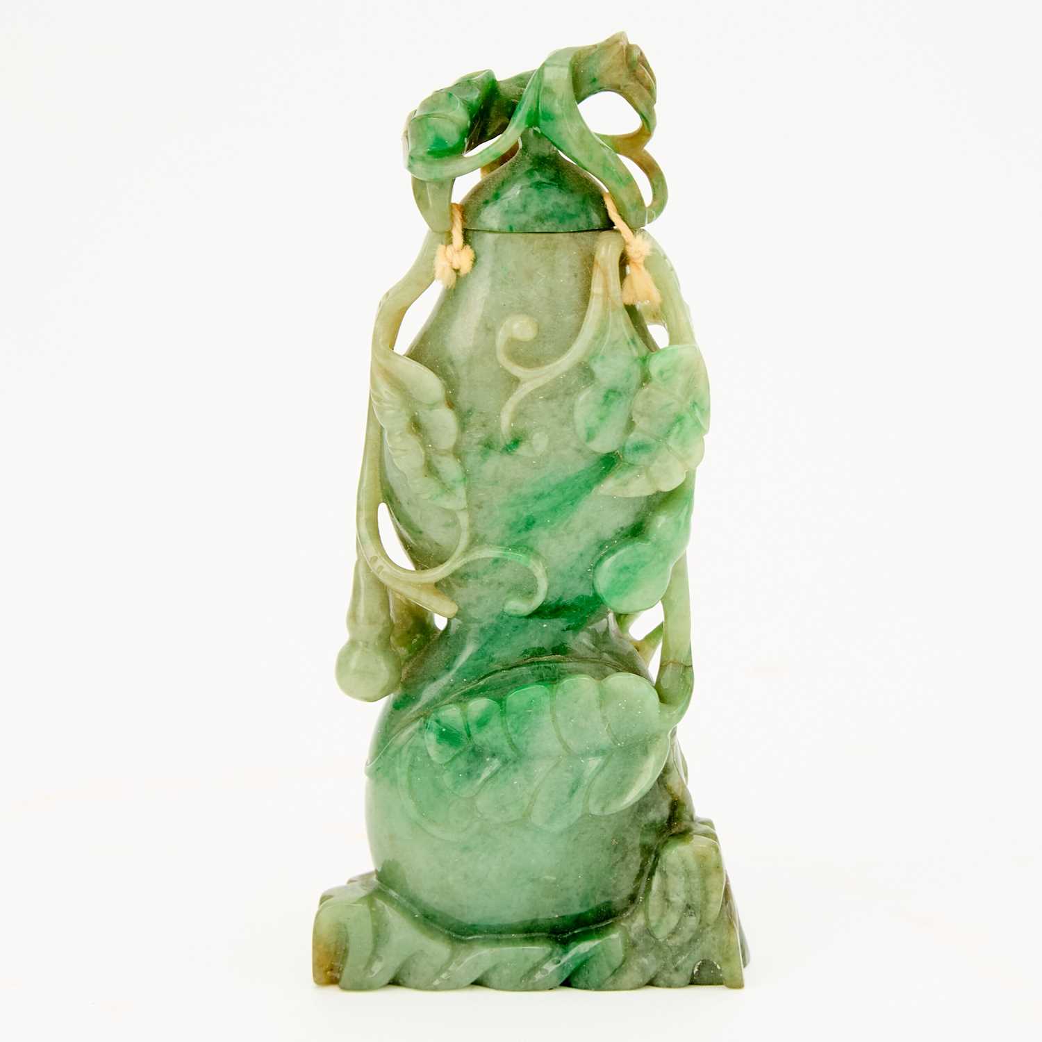 Lot 548 - A Chinese Jadeite Vase and Cover