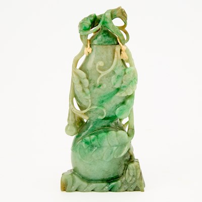 Lot 548 - A Chinese Jadeite Vase and Cover