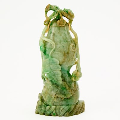 Lot 548 - A Chinese Jadeite Vase and Cover