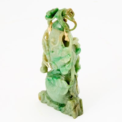 Lot 548 - A Chinese Jadeite Vase and Cover