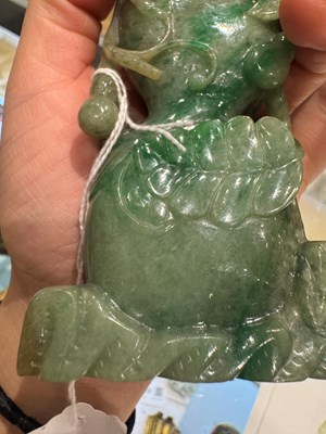 Lot 548 - A Chinese Jadeite Vase and Cover