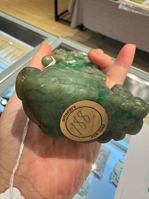 Lot 548 - A Chinese Jadeite Vase and Cover