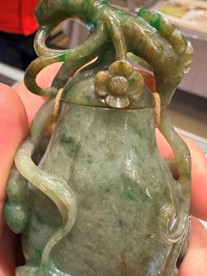 Lot 548 - A Chinese Jadeite Vase and Cover
