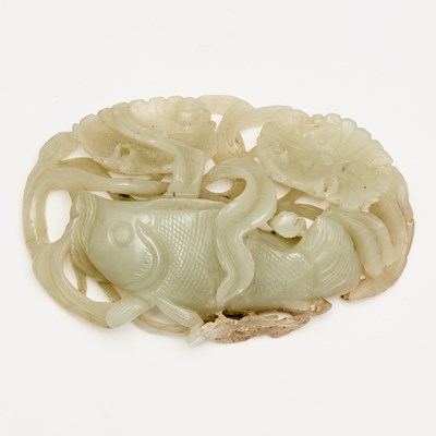 Lot 21 - A Chinese Celadon Jade Carving