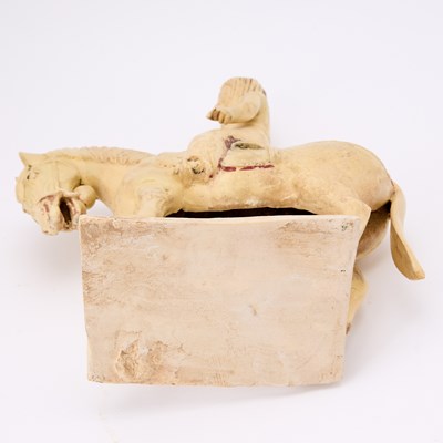 Lot 166 - A Chinese Straw Glazed Pottery Equestrian Figure
