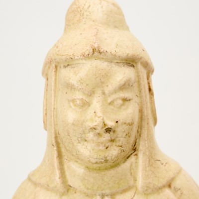 Lot 168 - A Pair of Chinese Straw Glazed Pottery Attendant Figures