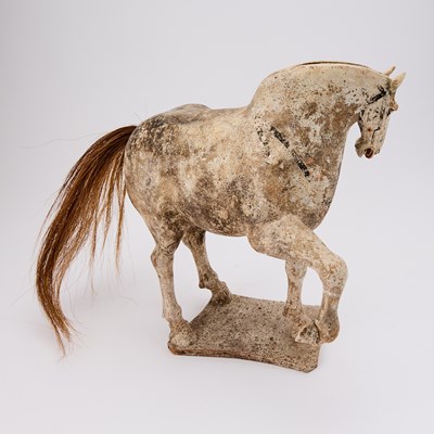 Lot 163 - A Chinese Painted Pottery Figure of a Horse