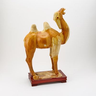 Lot 615 - A Chinese Sancai Glazed Pottery Figure of a Bactrian Camel