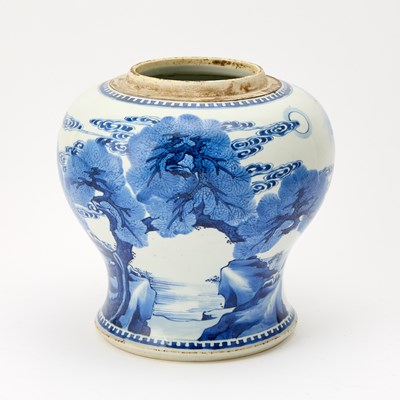Lot 191 - A Chinese Blue and White Porcelain Baluster Jar
