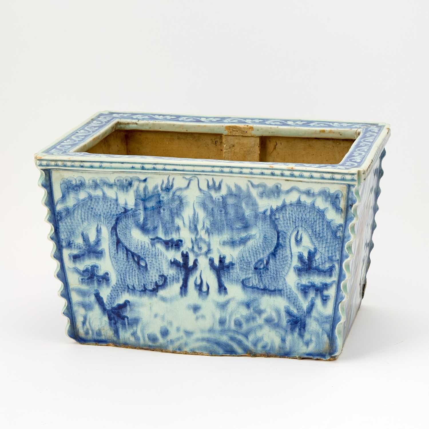 Lot 209 - A Chinese Blue and White and Red Porcelain Square Jardiniere