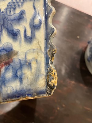 Lot 209 - A Chinese Blue and White and Red Porcelain Square Jardiniere