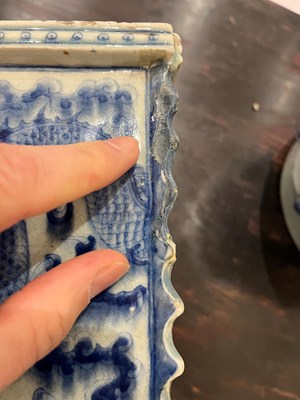 Lot 209 - A Chinese Blue and White and Red Porcelain Square Jardiniere