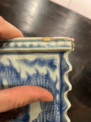 Lot 209 - A Chinese Blue and White and Red Porcelain Square Jardiniere