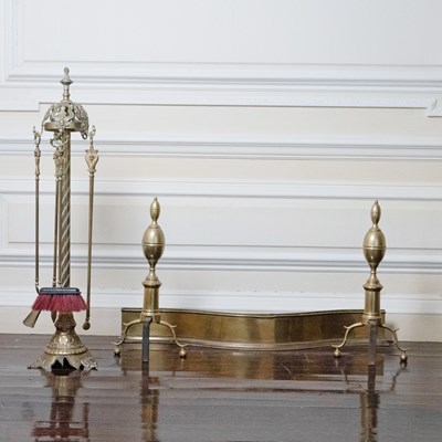 Lot 168 - Group of Brass Fireplace Equipment