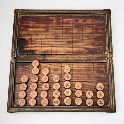 Lot 107 - A Chinese Carved 'Xiangqi' Chess Set