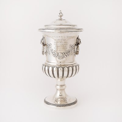 Lot 149 - Horse Racing Interest: George V Sterling Silver Cup and Cover