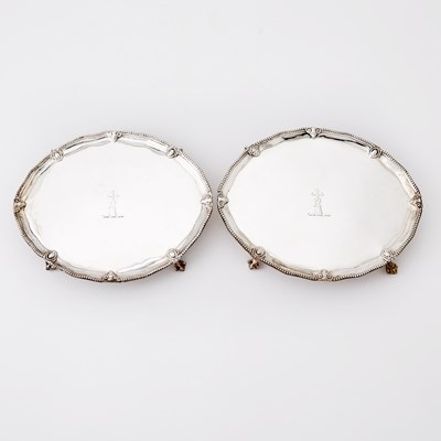 Lot 113 - Pair of George III Sterling Silver Oval Salvers