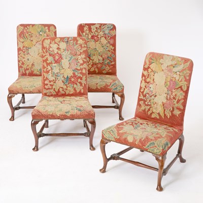 Lot 424 - Set of Four George I Walnut Side Chairs