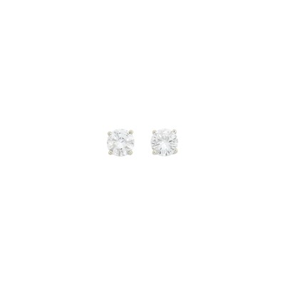 Lot 1139 - Pair of White Gold and Diamond Stud Earrings
