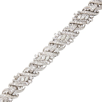Lot 1065 - Platinum and Diamond Bracelet