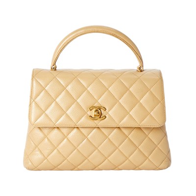 Lot 1166 - Chanel Beige Caviar Leather Flap Bag