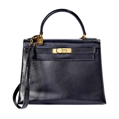 Lot 1249 - Vintage Hermès Black Box Leather Kelly 28 Bag
