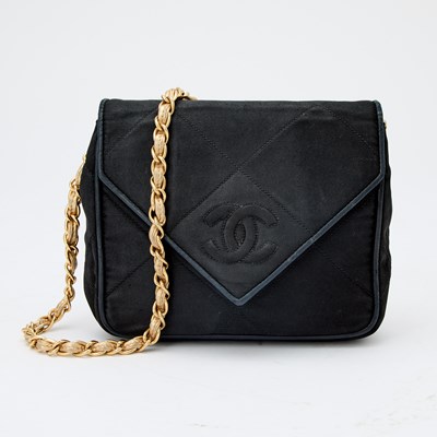 Lot 1162 - Chanel Black Fabric Flap Bag