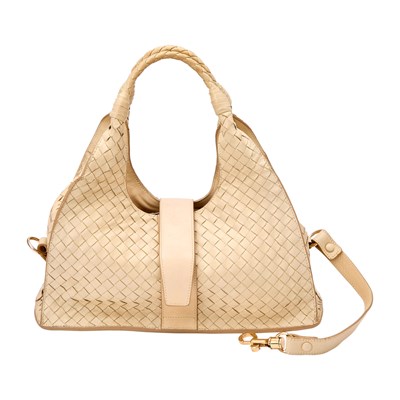Lot 1158 - Bottega Veneta Cream Leather Woven Bag