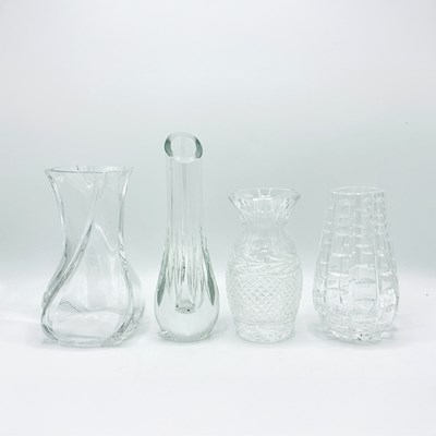 Lot 1080 - Four Colorless Crystal Vases