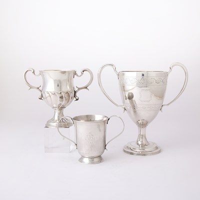 Lot 114 - Three George III Sterling Silver Two Handled Cups