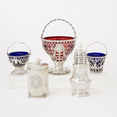 Lot 679 - Group of English Sterling Silver and Silver Plated Table Articles