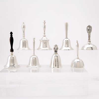 Lot 681 - Six Sterling Silver Dinner Bells