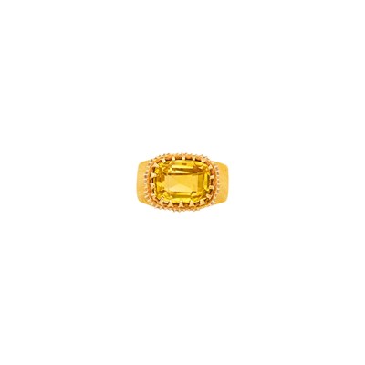 Lot 1049 - Boris LeBeau Two-Color Gold and Yellow Sapphire Dome Ring