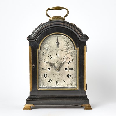 Lot 463 - George III Brass Mounted Ebonized Wood Bracket Clock