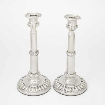 Lot 685 - Pair George III Sterling Silver Telescopic Candlesticks