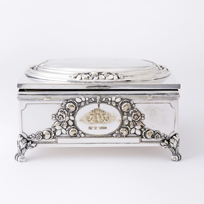 Lot 166 - Continental Louis XVI Style Silver Plated Jewelry Casket